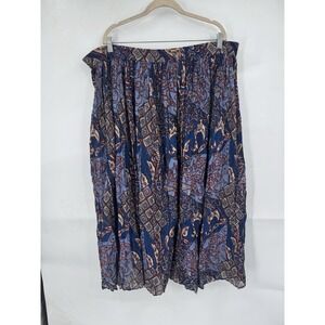 VTG Bobbie Brook Western Paisley Floral Maxi Skirt Women XL Blue Retro Granny